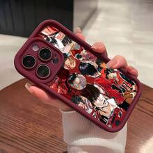Collage de baloncesto rojo de Rukawa Kaedefunda de teléfono Fundas compatibles con ,Apple,VIVO,OPPO,,, y Honor.Fabricadas en silicona TPU,ofrecen protección contra golpes y caídas. - Rojo - Ver 2