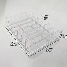1 pieza Organizador de escritorio transparente de 7 compartimentos para crema de manos, de gran capacidad con múltiples ranuras, adecuado para costura, tocador, organización de cosméticos, estante de almacenamiento de cuidado de la piel, caja de almacenamiento de sombras de ojos, estante de exhibición con divisores, caja de almacenamiento de escritorio vertical transparente para polvo, rubor y maquillaje - Multicolor - Ver 10