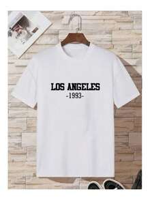 Men's Letter Print T-Shirt - White - View 2