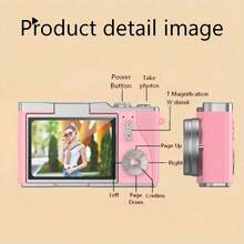 Portable Dual Front And Rear Lens High-Definition Pixel Digital Camera, 180° Flip Screen, With Filter Function, Suitable For Students - Graduation Gift - Holiday Gift (Includes 800mAh Rechargeable Battery) - View 8