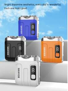 Outdoor Camping New MINI Digital Display Electric Shaver Floating Razor Triple Ring Blade Magnetic Dual Head Portable Beard Trimmer - A - View 5