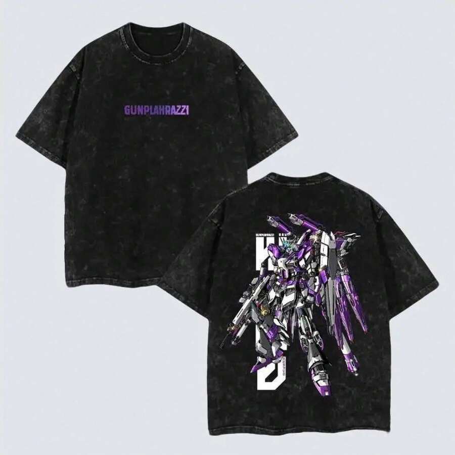 Camiseta unisex manga corta con estampado, cuello redondo, 100% algodón puro, tela suave y transpirable, estilo casual ideal para primavera y verano, ropa de uso diario cómoda - Negro - Ver 1