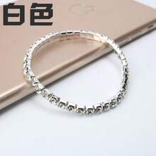 1pc New European And American Style Jewelry, Full Rhinestone Multi-Color Single Row Elastic Women's Bracelet, Single Row Full Rhinestone Elastic Cord, Beautiful For Layering - Multiple Styles - View 10