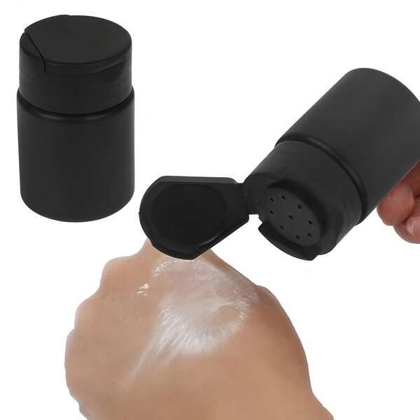 1pc Fashionable Refillable Talcum Powder Dispenser Bottle - Portable Plastic Cosmetic Container With Screw Cap, Suitable For Loose Powder And Glitter