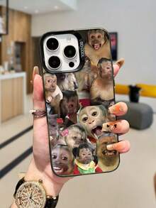 [24h Shipping From DE/FR/ES] [24-Hour Local Shipping] 1 Piece Funny Monkey Design TPU Soft Edge Phone Case Compatible With IPhone 13/15/14/13/12/11/16/Compatible With Galaxy/Compatible With Redmi/Compatible With OPPO/Compatible With VIVO/Compatible With INFINIX - 銀色 - 查看 1