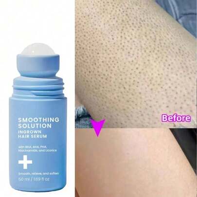 Roll-on para vellos encarnados en la zona del bikini, piernas y axilas - Suero reparador para después del afeitado y para prevenir la irritación con ácido salicílico - Mejora la textura de la piel - Tratamiento de 50 ml (1.69 fl oz) para mujeres
