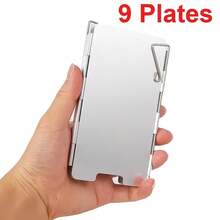 Ultralight Foldable Camping Stove Windshield, 8-Plate Stainless Steel Windscreen, Windproof & Heat Gathering Shield For Outdoor Camping Cooking  - Multicolor - View 10