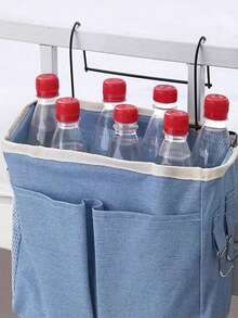 1 buah Tas Penyimpanan Samping Tempat Tidur Kapasitas Besar, Bahan Kanvas Tahan Lama, Dengan Kantong Jala dan Pengait, Tas Penyimpanan Gantung Multi-Kantong Warna Polos Sederhana, Cocok untuk Asrama dan Tempat Tidur Tingkat. Hadiah Natal, Ulang Tahun, dan Liburan yang Sempurna untuk Wanita - MultiWarna - View 6