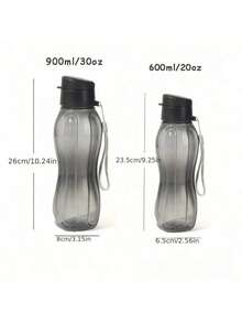 Large Capacity Plastic Waist-Shaped Portable Water Bottle With Woven Handle Rope, Perfect For Outdoor Fitness, Sports And Travel. - Multicolor - View 4