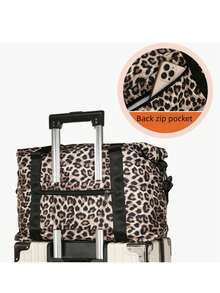 New Fashionable Travel Bag With Jacquard Pattern, Minimalist Niche Design, Stylish And Popular, Suitable For Short Trips, Fitness, With Spliced Color Blocks, Large Capacity, Versatile - Brown - View 8