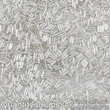 200顆 2x6mm 長管玻璃種子珠，鍍銀管珠，珠寶製作 DIY 手工藝品與藝術配件裝飾珠 - 10g管珠 - 查看 23