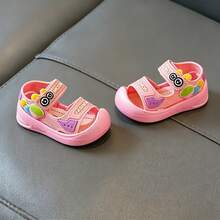 Sandalias de niña con lazo de strass y punta abierta, zapatos transpirables y antideslizantes para playa y vacaciones - Rosa - Ver 7
