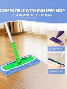 1/2/4 Peças Panos de Mop Reutilizáveis, Capas de Mop Plano Seco & Úmido, Panos Laváveis para Limpeza de Piso de Madeira: Durável, Altamente Absorvente, Adequado para Limpeza Seca & Úmida, Cabeça do Mop Não Incluída, Ferramenta Eficiente para Cuidados com o Piso | Superfície Detalhada | Material Altamente Absorvente, Suprimentos de Limpeza, Essenciais para Camping, Suprimentos Domésticos - Multicolorido - Visão 6