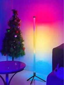 1 pieza Tubo de luz LED RGB de colores, lámpara de atmósfera romántica, lámpara de pie RGB con control remoto y atenuación, incluye cable USB, adecuada para reuniones en el hogar y decoración festiva - RGB - Ver 2