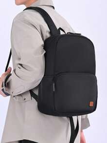 New Cross-Border Lightweight Small Backpack, Fashionable Versatile Student Backpack, Minimalist Solid Color Laptop Backpack, Exhibition Gift Backpack, Expandable Design Premium Backpack, Outdoor Casual Travel Sports Commute Men's Backpack - Multicolor - View 6