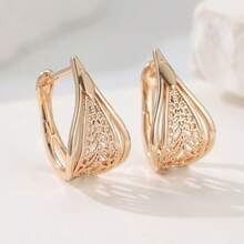 Vintage Hollow Water Drop Earrings, Elegant And Graceful, Perfect Gift For Holidays - Gold - View 3