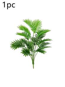 1/2件人造棕櫚葉植物，大型仿真熱帶龜背葉，適用於室內外使用，人造綠植，適合夏威夷風格家居裝飾、花園裝飾、禮物、房間佈置 - 綠色 - 查看 9