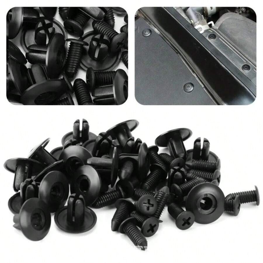 100pcs Large Capacity Car Fastener Clip Set, Covers Fender Rivets, Body Push Clips, Bumper, Door Trim Panels And More. Sturdy And Durable, Easy To Install And Remove Without Damage, Meets Various Car Body Repair And Replacement Needs, Essential Tool Kit For Car Maintenance.