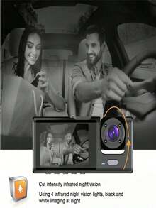 Dual Lens Dash Cam For Car, 1080P HD Front Camera And 720P Built-In Car Video Recorder, Night Vision, G-Sensor, Loop Recording, Dash Cam Camera, Parking Monitoring - A - View 6