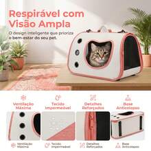Pet Carrier With Window For Cats And Small Dogs, Breathable, Wide Handles, Ideal For Walks - Pink - View 3