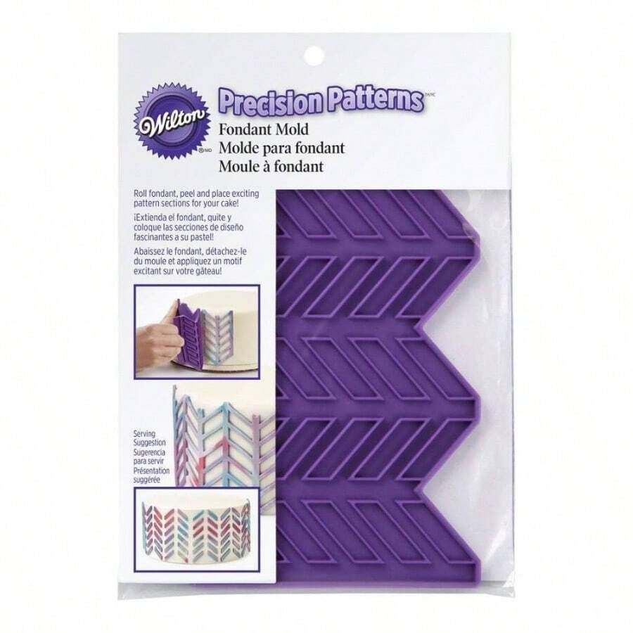 409 - 7725 Herringbone Fondant Molde de silicona - Morado - Ver 1