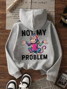 1pc Thermal Lined Thick Warm Hooded Sweatshirt For Tween Boys, Young Student Kids, Suitable For Autumn/Winter Long Sleeve Top - Grey - View 5