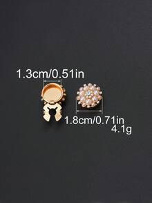 1/3pcs 18/26/29mm Women's Elegant Rhinestone Faux Pearl Button Covers, Crystal Button Covers, Removable Clip-On Button Covers, Crystal Glamorous Buttons For Clothing, With Pliers Press Button, Lead Color - Multicolor - View 22