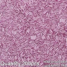 200顆 2x6mm 長管玻璃種子珠，鍍銀管珠，珠寶製作 DIY 手工藝品與藝術配件裝飾珠 - 10g管珠 - 查看 27