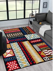 Digitally Printed Non-Slip Washable Runner And Area Rug Living Room Carpet, Modern Design | Modern, Scandinavian, Bohemian And Classic Styles | 100% Polyester - Blue - View 2
