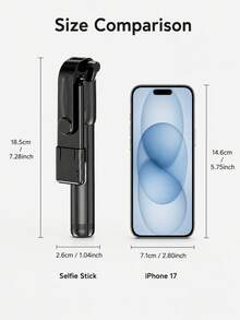 多功能手機自拍工具，可伸縮三腳架 + 無線遙控器 + 補光燈，通用於戶外和居家拍攝，便攜式自拍棒三腳架二合一 - A - 查看 2