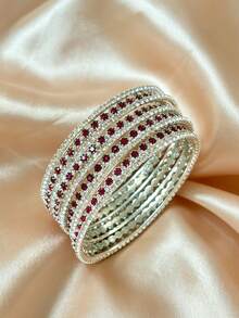 Juego de 9 pulseras y brazaletes estilo palacio con incrustaciones de diamantes de imitación, joyería para uso diario, bodas, citas y fiestas para mujeres - 9 piezas - Ver 9