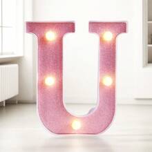 16cm 家居裝飾白色發光 A-Z LED 字母燈,電池供電,臥室裝飾字母夜燈,婚禮裝飾,生日派對裝飾,女孩房/兒童房裝飾字母燈,節日居家酒吧裝飾字母燈,字母燈 - 粉色 - 查看 40