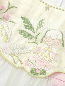 Balabala Nora IP Girls Hanfu Ruqun Dress Traditional Chinese Fairy Outfit - Red and Yellow Tones - View 6