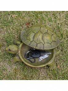 1pc Cast Iron Turtle Shaped Hidden Key Storage Box - Outdoor Key Hiding Box, Decorative Garden Sculpture, Spare Key Storage, Compact Hiding Solution For Home, Yard And Patio - Multicolor - View 6