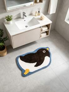1pc Sliding Penguin Shaped Floor Mat, Decorative Rug, Bedroom Decor, Floor Mat, Carpet, Home Decor, Living Room Rug, Small Living Room Rug, Bedroom Rug, Living Room Home Decor, Outdoor Rug, Washable Carpet - Multicolor C - View 6