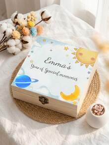 1 buah Kotak Kenangan Bayi Kustom, Kotak Kenang-kenangan Kayu Personalisasi untuk Momen Penting, Hadiah untuk Bayi Baru Lahir, Hadiah untuk Acara Baby Shower/Pembaptisan, Kotak Kenang-kenangan Gigi & Rambut, Dekorasi Kamar Bayi - MultiWarna - View 12