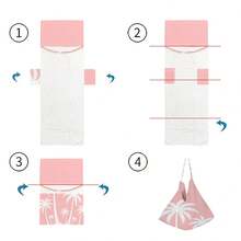 1pc Pink Coconut Tree Summer Microfiber Beach Chair Cover With Pocket, Lightweight And Breathable, Ideal For Travel And Beach Vacations, Poolside Essential | Summer Style Cover | Portable Beach Cover, Beach Towel - Multicolor - View 9