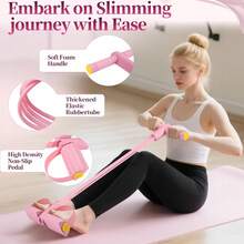 1pc 6-Tube Resistance Band, Multi-Function Pull Rope, Fitness Elastic Band, Yoga Foot Pedal Resistance Band, Suitable For Gym Sports And Exercise - A - View 3