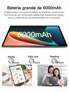 Qetupa Android 15 平板电脑，10.1 英寸屏幕，4GB 运行内存 + 64GB/128GB 机身存储，MTK 6762 八核 2.0GHz 处理器，500 万像素前置摄像头和 1300 万像素后置摄像头，高清 (1280x800) IPS 触摸屏，6000mAh 大容量电池，不支持 SIM 卡，适合作为男女礼品（不含适配器） - 灰色 - 查看 7