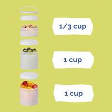 Whiskware Stackable Snack Containers For Kids And Toddlers, 3 Stackable Snack Cups For School And Travel, Teal/Yellow - ColorJ - 查看 4