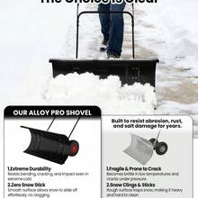 Heavy-Duty Steel Snow Shovel With Wheels  All-Terrain Non-Slip Wheels – Adjustable Angle For Efficient Snow Removal - Large Double Pole - View 2