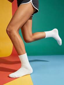 1/5/10/20 Pares de Meias de Cano Médio para Casal, Meias Casuais para Uso Diário em Casa, Meias Esportivas, Meias para Corrida - Multicolorido - Visão 4