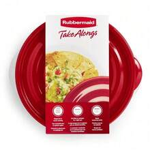 3 Pack 6.2 Cup Rubbermaid TakeAlongs Round Storage Bowls, Ruby Red Secure Snap Lids, Stackable Leak-Proof Containers For Leftovers Salads Snacks - 1 - 查看 6
