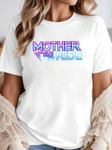 Women's MOTHER OF THE RIDE Printed T-Shirt, Spring/Summer Short-Sleeve T-Shirt, The Perfect Holiday Gift. - White - View 1