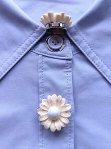 1PC/2PCS Daisy Button Covers, Shirts Button Cover Clip On Button Covers Fashion Crystal Cufflinks Cover - Multicolor - View 2