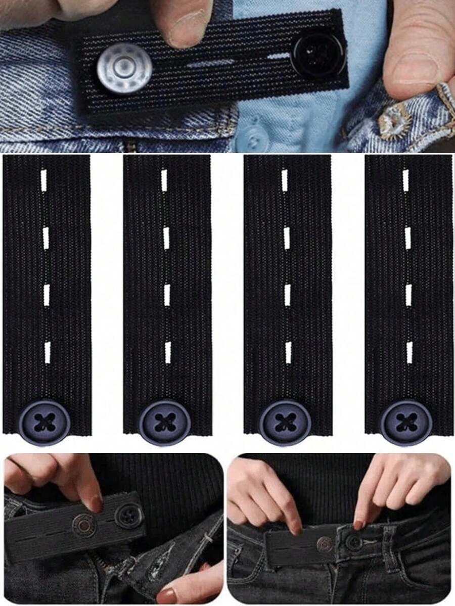 2pcs/1pc Belt Extender Buckle, Elastic Adjustable Pants Extender Buckle, Maternity Pants Elastic Button - Extension Buckle - View 1
