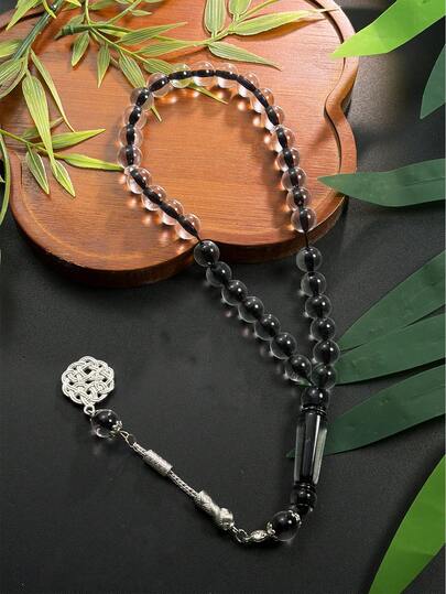 1pc Muslim 33 Beads Single Tassel Acrylic Prayer Beads Bracelet, Holiday Gift, Muslim Tasbih Bracelet, Men's Fashion Prayer Beads