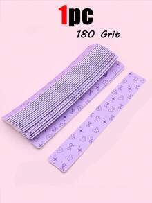 31/11/1pc Replaceable Wide Nail File Set, Cute Butterfly Pattern Nail Buffer Strips, Stainless Steel Material, 100/180 Grit Professional Sandpaper, Suitable For Removing Acrylic Nails And Extending Nails, Nail Polishing, Shaping, Salon And Home Use, Perfect For Pedicure And Manicure Tools - Mauve Purple - View 10