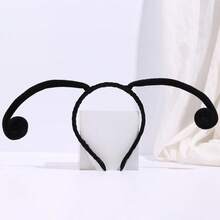 [Solid Color Headband], Retro Y2K Style, With Fabric Animal Antennae - Cartoon Insect Design, Such As Bees And Butterflies, Suitable For Halloween Parties And Performance Costumes - Plain Hair Accessory, No Feathers - View 4