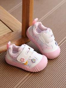 1雙幼兒嬰兒鞋，嬰兒走路鞋，軟底，春秋款，女童 - 粉色 - 查看 6